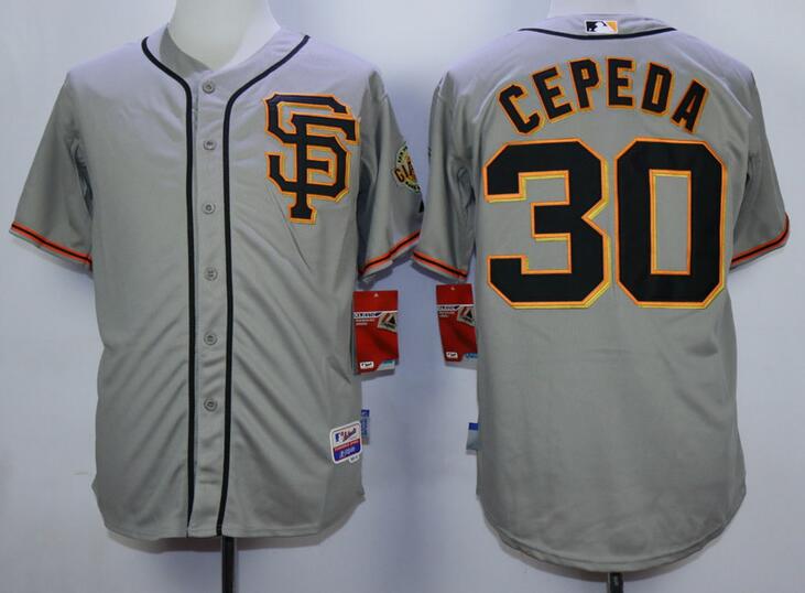 San Francisco Giants 30 Orlando Cepeda throwback Grey baseball MLB Jerseys