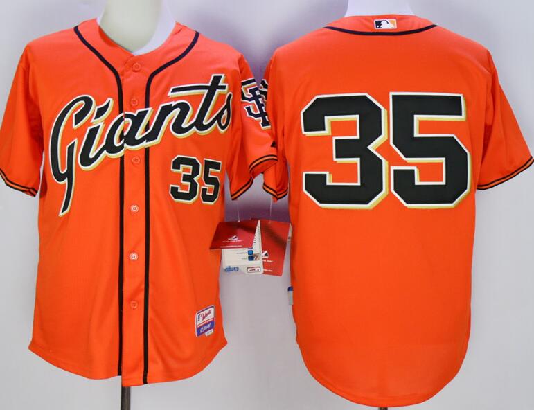 San Francisco Giants 35 Brandon Crawford orange men mlb baseball Jersey