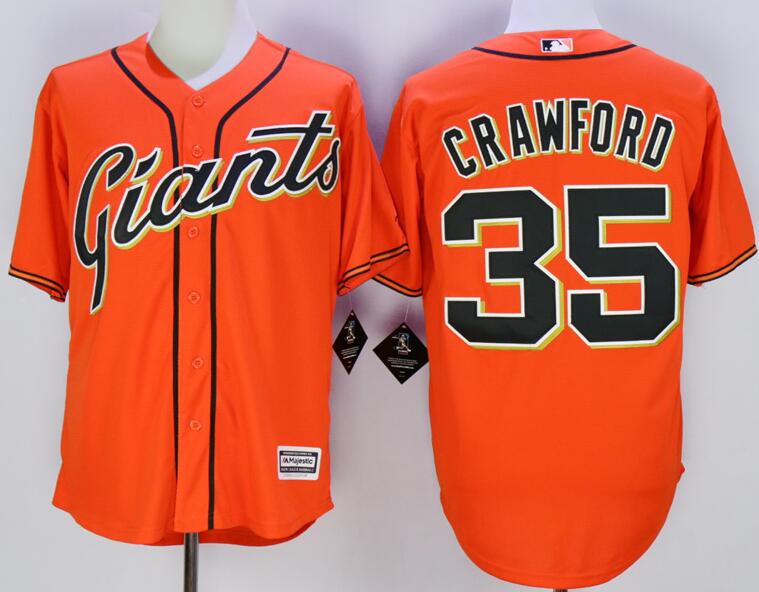 San Francisco Giants 35 Brandon Crawford orange men mlb baseball Jerseys