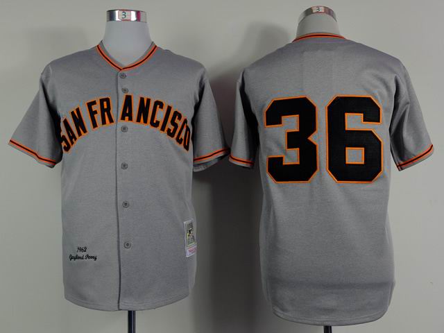 San Francisco Giants 36 1962 Gaylord Perry Grey MLB Jersey