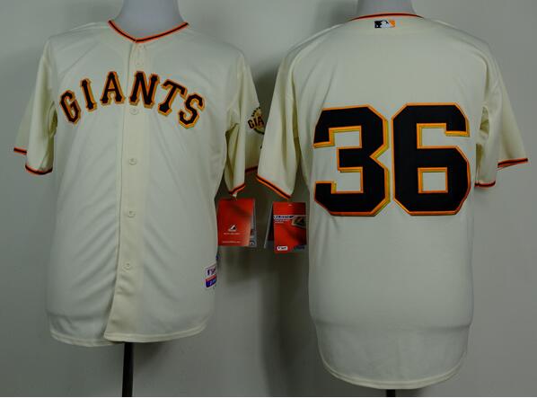 San Francisco Giants 36 Gaylord Perry beige throwback MLB baseball Jerseys