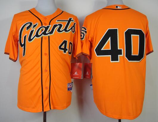 San Francisco Giants 40 Bumgarner Orange mlb baseball jerseys