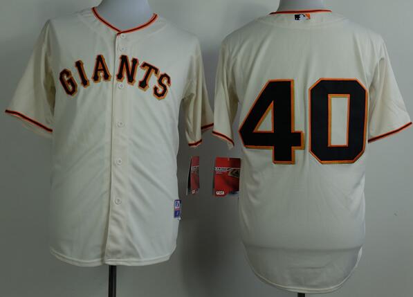 San Francisco Giants 40 Bumgarner beige mlb baseball jerseys