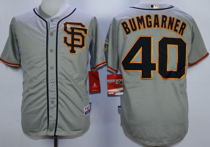 San Francisco Giants 40 Bumgarner grey mlb baseball jersey