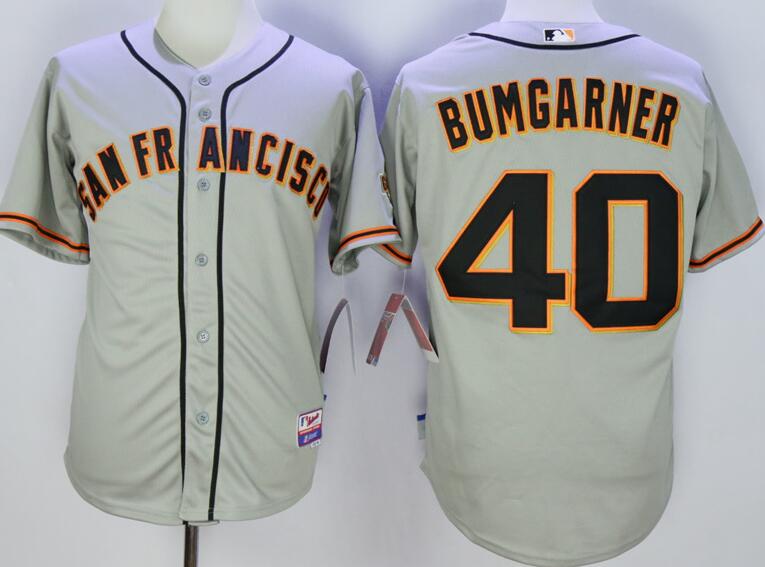 San Francisco Giants 40 Bumgarner grey mlb baseball jerseys