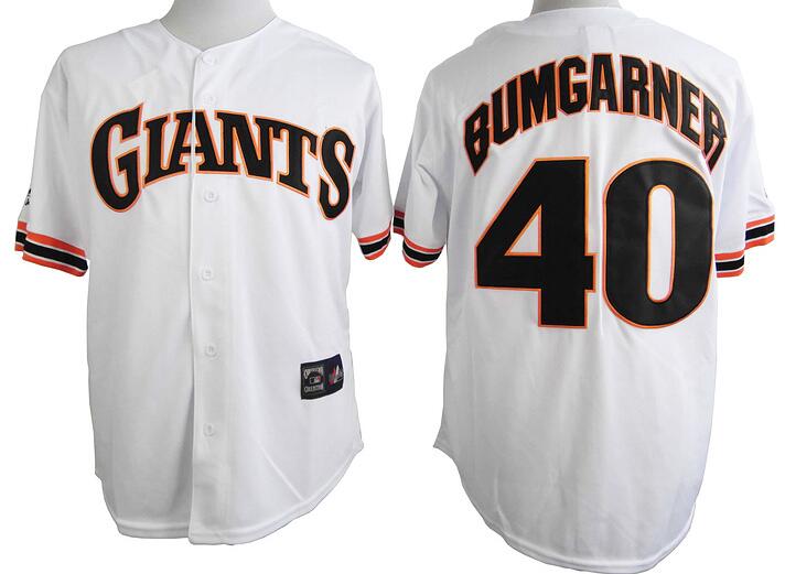 San Francisco Giants 40 Bumgarner white mlb baseball jersey