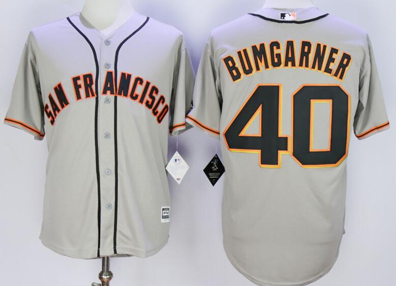 San Francisco Giants 40 Madison Bumgarner Grey mlb baseball jersey