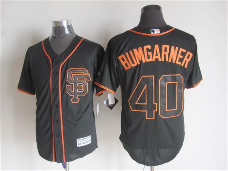 San Francisco Giants 40 Madison Bumgarner black Majestic baseball jersey