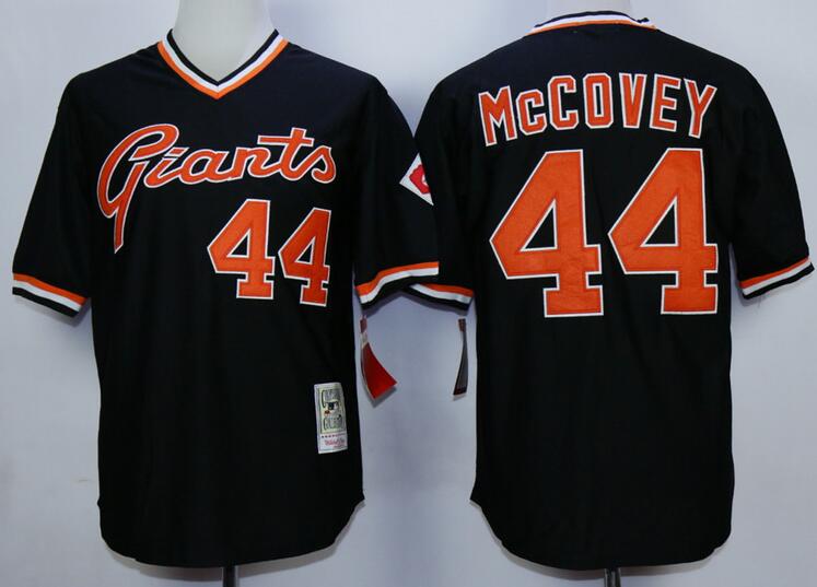 San Francisco Giants 44 Willie McCovey black men mlb baseball jerseys