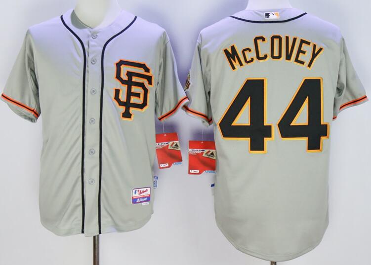 San Francisco Giants 44 Willie McCovey grey men mlb baseball jerseys