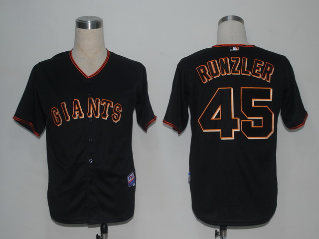 San Francisco Giants 45 Runzler Black men mlb Baseball Jersey