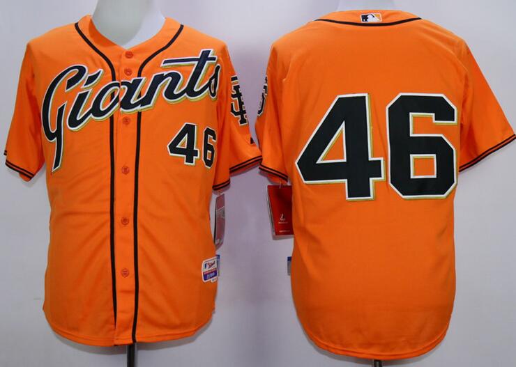 San Francisco Giants 46 Santiago Casilla Orange men MLB baseball Jerseys