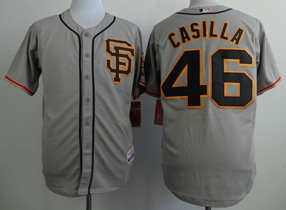 San Francisco Giants 46 Santiago Casilla grey men MLB baseball Jerseys