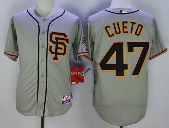 San Francisco Giants 47 Johnny Cueto gray MLB baseball Jerseys