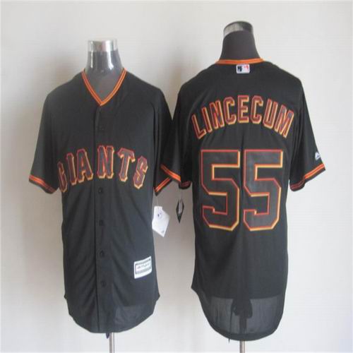 San Francisco Giants 55 Tim lincecum Black MLB baseball Jersey