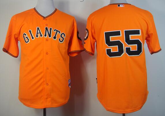 San Francisco Giants 55 Tim lincecum Orange men mlb baseball Jerseys