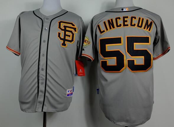 San Francisco Giants 55 Tim lincecum grey men mlb baseball Jersey