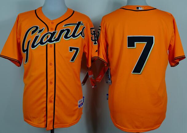 San Francisco Giants 7 Gregor Blanco Orange men MLB baseball Jerseys