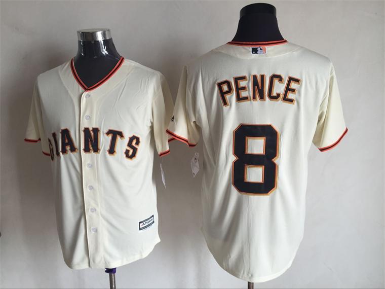 San Francisco Giants 8 Hunter Pence beige Majestic baseball Jersey