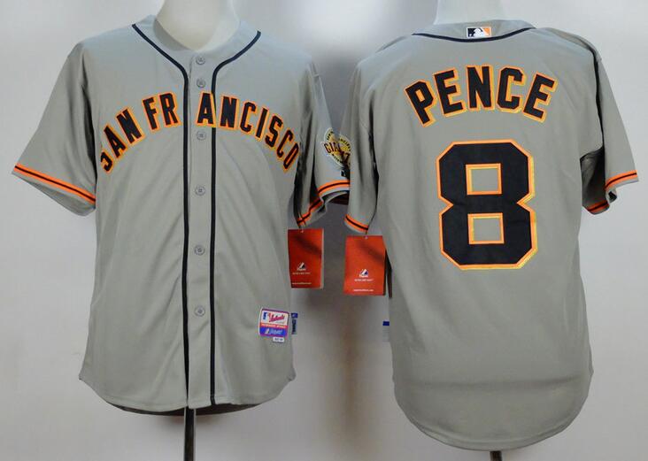 San Francisco Giants 8 Hunter Pence grey men MLB baseball Jersey