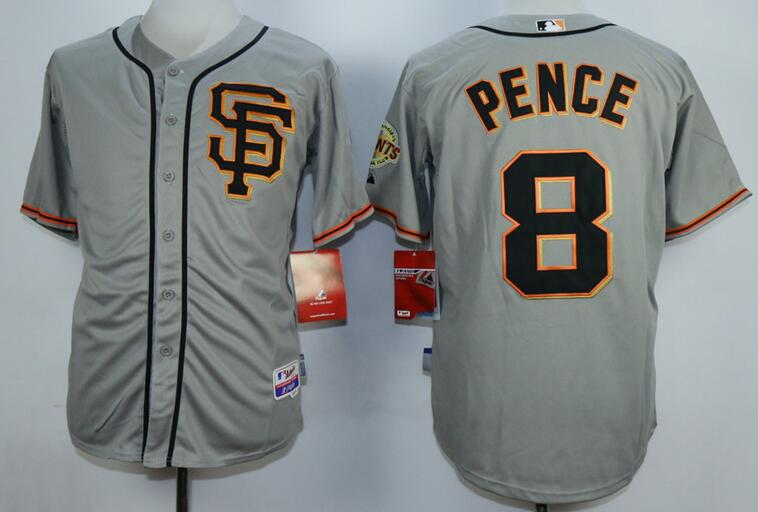 San Francisco Giants 8 Hunter Pence grey men MLB baseball Jerseys