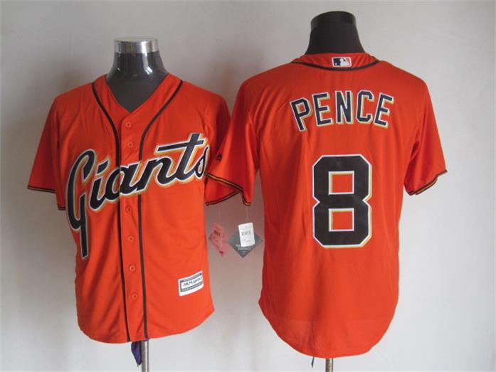 San Francisco Giants 8 Hunter Pence orange Majestic men MLB baseball Jerseys