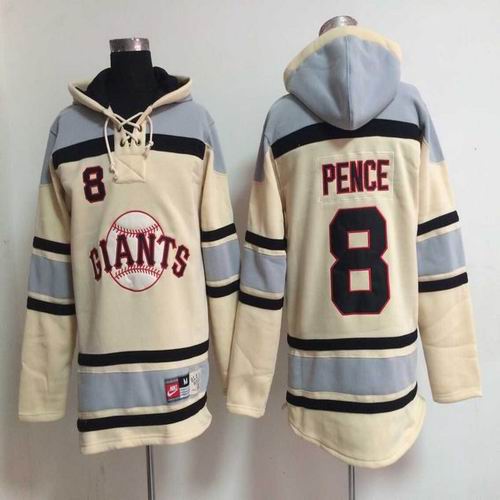 San Francisco Giants Hunter Pence #8 beige mlb baseball Hooded Sweatshirt