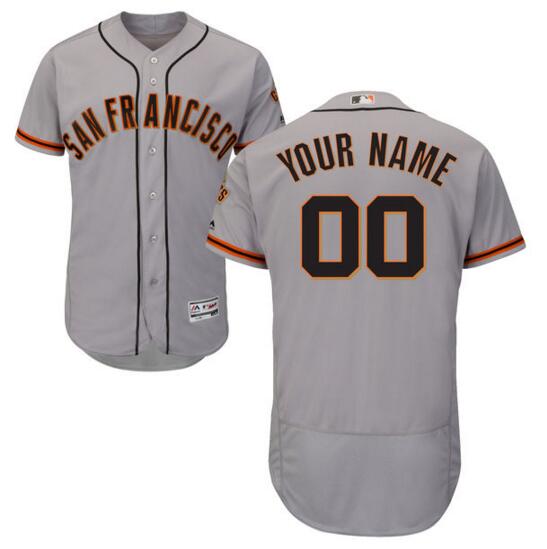 San Francisco Giants Majestic Road Gray Flex Base Authentic Collection Custom Jersey