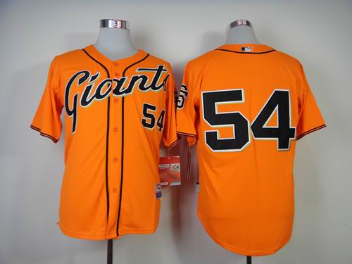 San Francisco giants 54 Tim ROMO Orange mlb Jersey