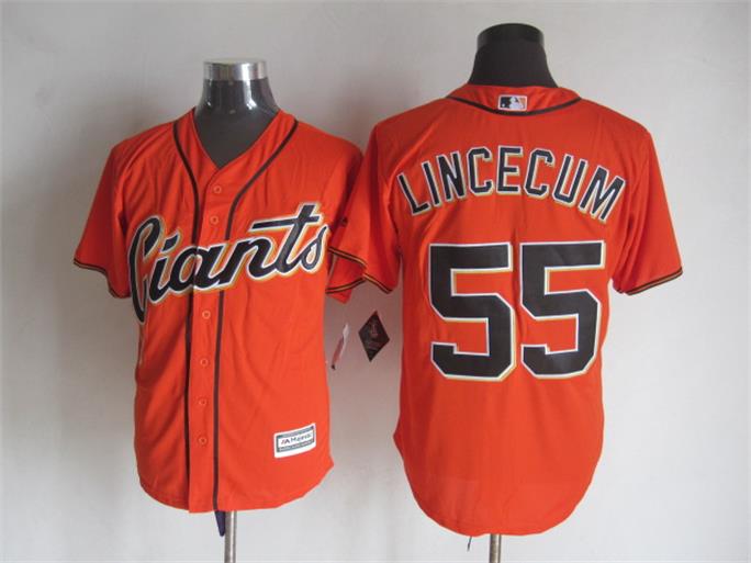 San Francisco giants Tim Lincecum 55 Orange Majestic baseball Jersey