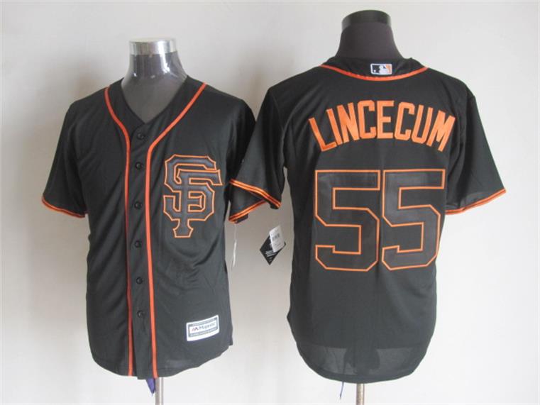 San Francisco giants Tim Lincecum 55 black Majestic baseball Jersey