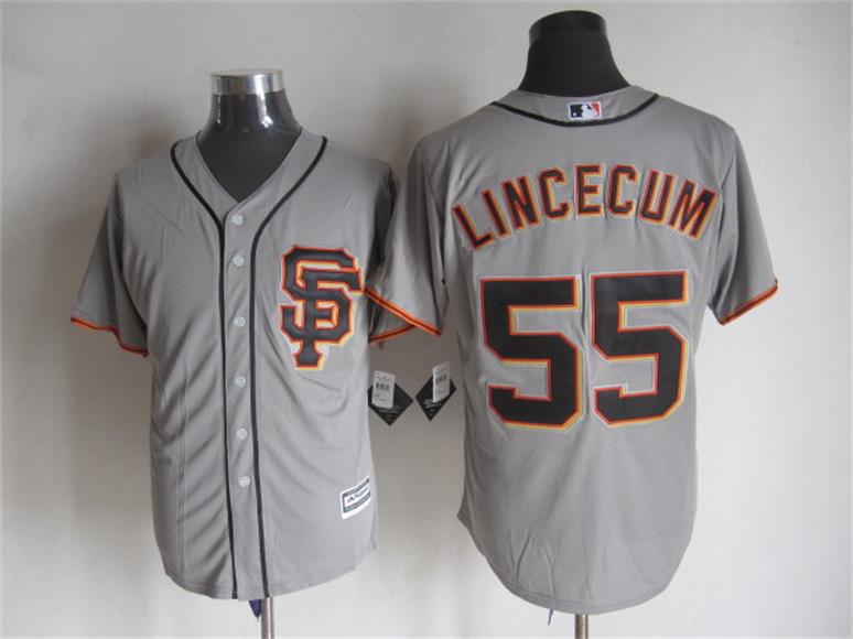 San Francisco giants Tim Lincecum 55 gray Majestic baseball Jersey