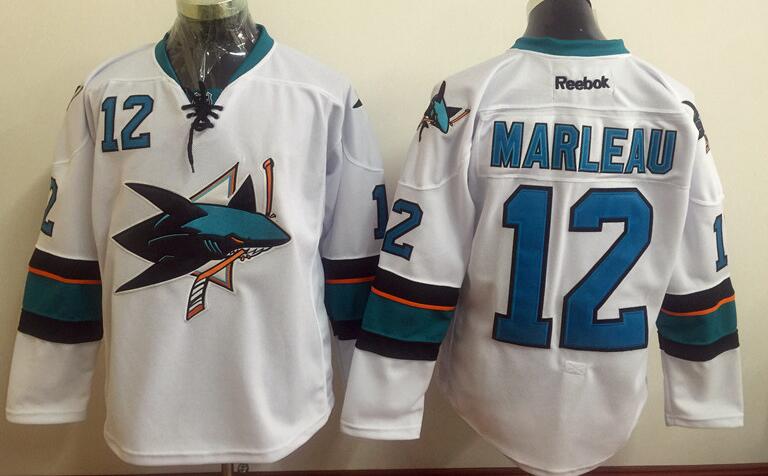 San Jose Sharks 12 MARLEAU white men nhl ice hockey jerseys