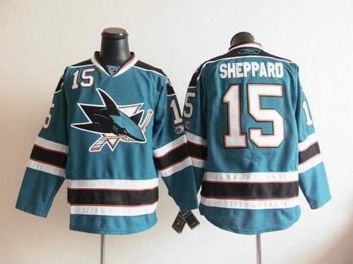 San Jose Sharks 15 James Sheppard Green men nhl ice hockey  jerseys