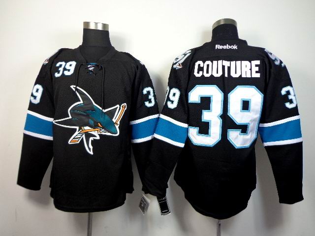 San Jose Sharks 39  Logan Couture black men nhl ice hockey  jerseys