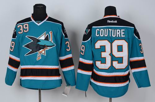 San Jose Sharks 39 Logan Couture Green men nhl ice hockey  jerseys