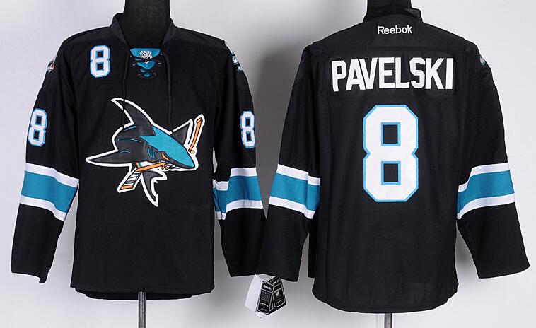 San Jose Sharks 8 PAVELSKI black nhl ice hockey men jerseys