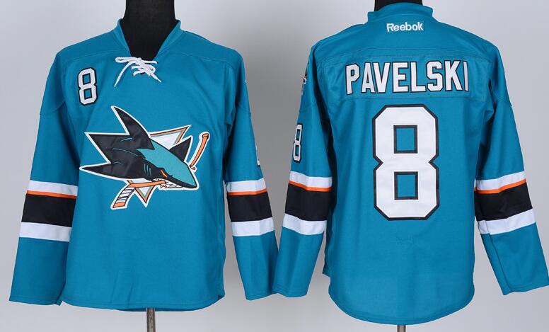 San Jose Sharks 8 PAVELSKI green men nhl ice hockey  men jerseys