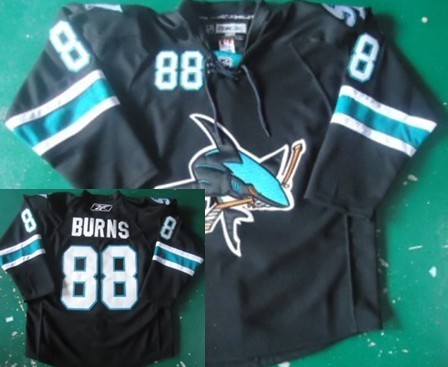 San Jose Sharks 88 BURNS black men nhl ice hockey  jerseys