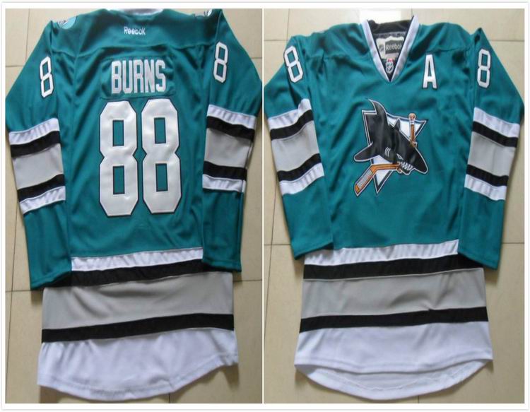 San Jose Sharks 88 Brent Burns green men nhl ice hockey  jersey