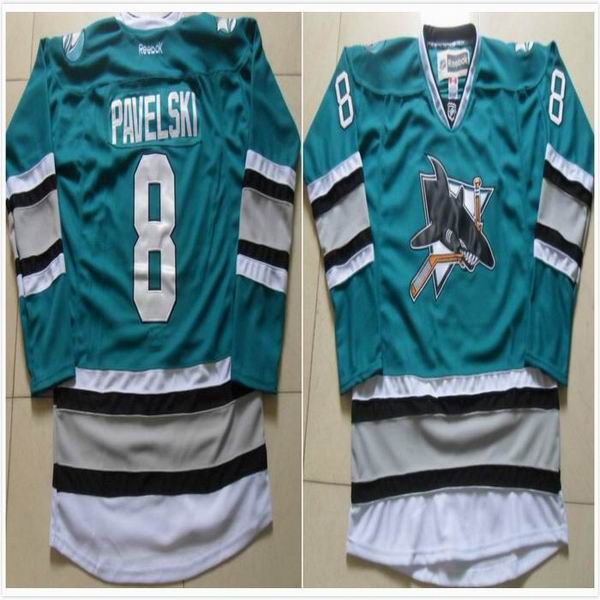 San Jose Sharks Joe Pavelski 8 Green men nhl ice hockey  jerseys