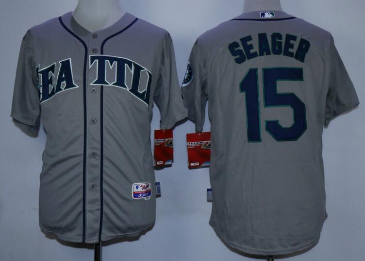 Seattle Mariners 15 Kyle Seager grey mlb baseball jersey