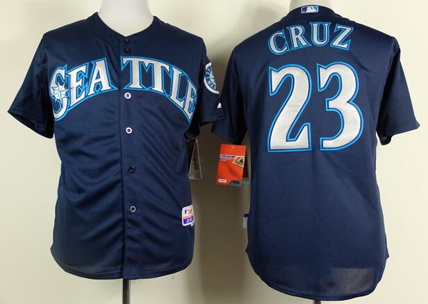 Seattle Mariners 23 Nelson Cruz blue mlb baseball jersey