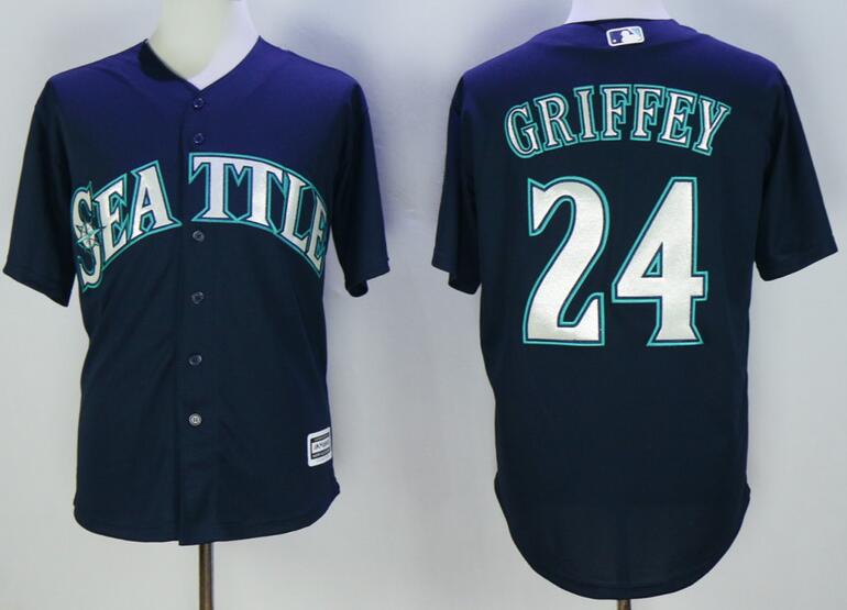 Seattle Mariners 24 Ken Griffey Blue men baseball mlb jersey