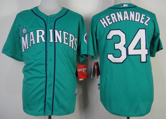 Seattle Mariners 34 Felix Hernandez green mlb jerseys