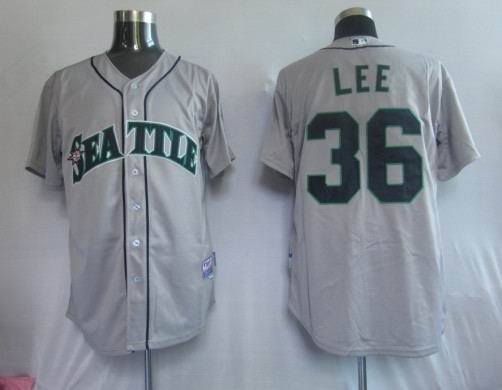 Seattle Mariners 36 Lee Grey MLB Jerseys