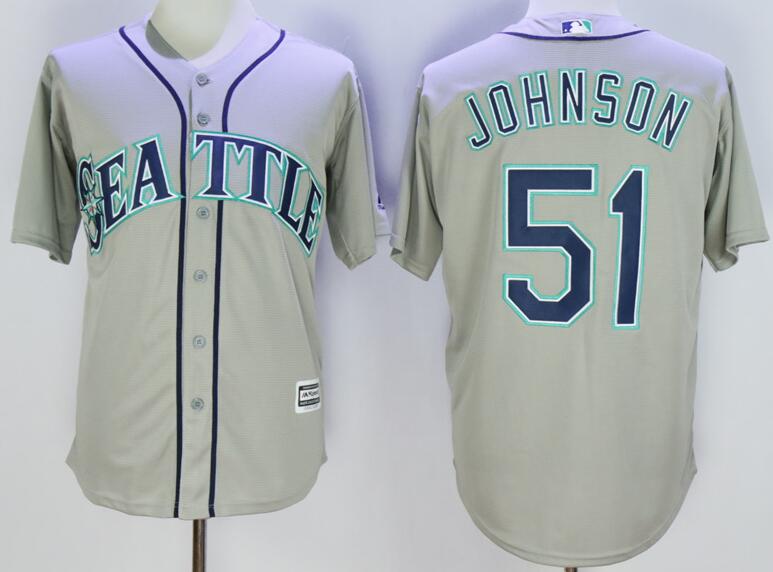 Seattle Mariners 51 Randy Johnson grey men mlb baseball Jerseys