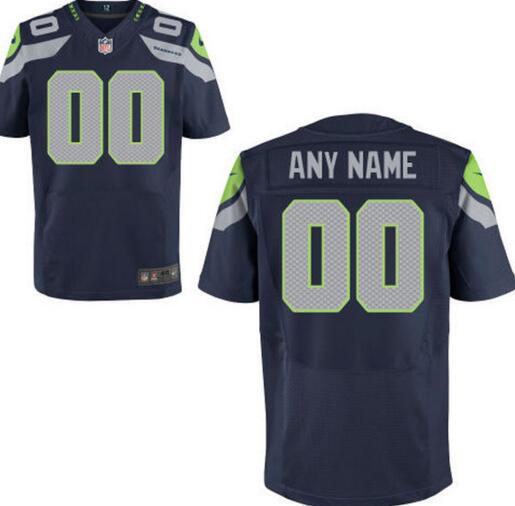 Seattle Seahawks Nike College Navy blue Custom Elite Jersey for Men women youth kids