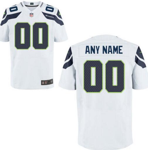 Seattle Seahawks Nike College Navy white Custom Elite Jersey for Men women youth kids