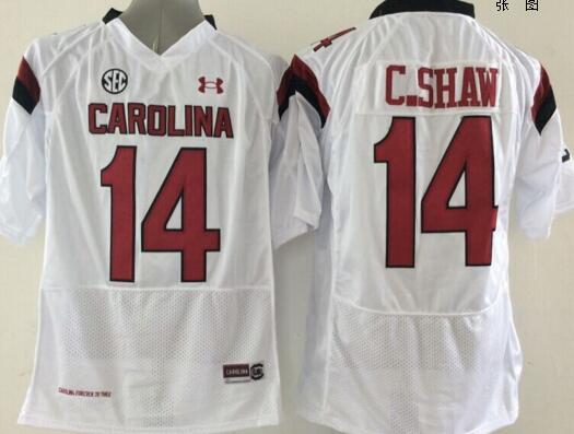 South Carolina Gamecock 14 Connor Shaw white men College ncaa Football Jerseys